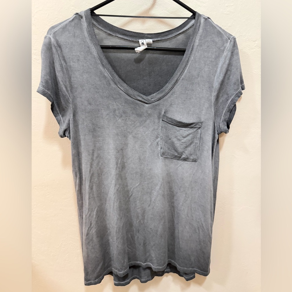 Cable & Gauge Gray Ombré Tshirt Women’s Top Tee Sz S/P Washed Look